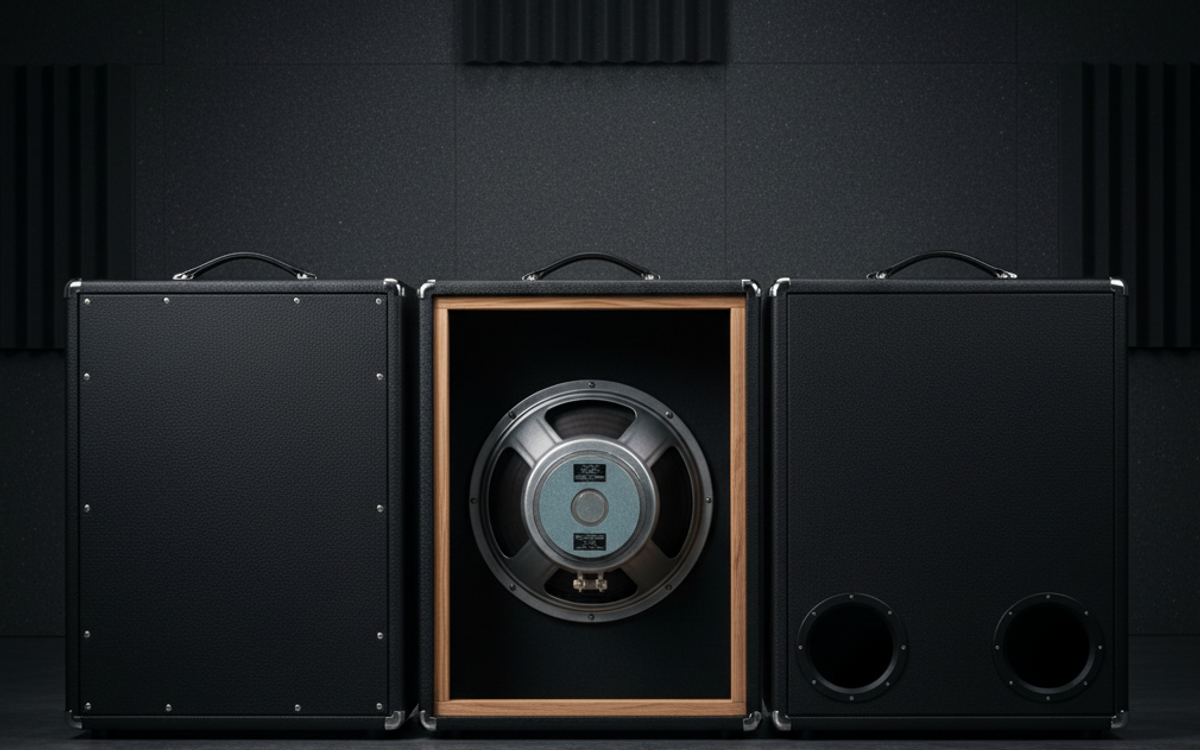 Closed-back, open-back, and ported guitar cabinet comparison